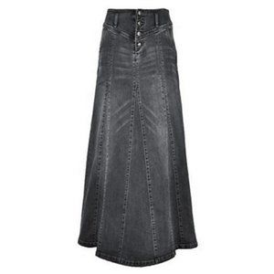 Women's Maxi Long Denim Skirt Grey